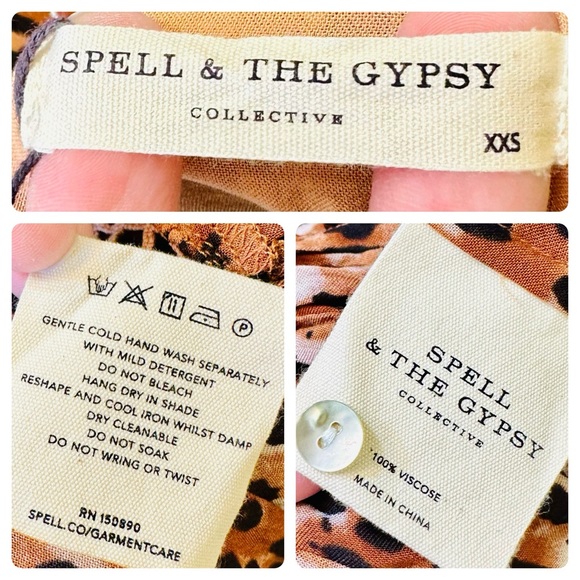 NWT Spell & the Gypsy Collective Tan Saphari Unicorn Tears Sundress - Picture 15 of 17